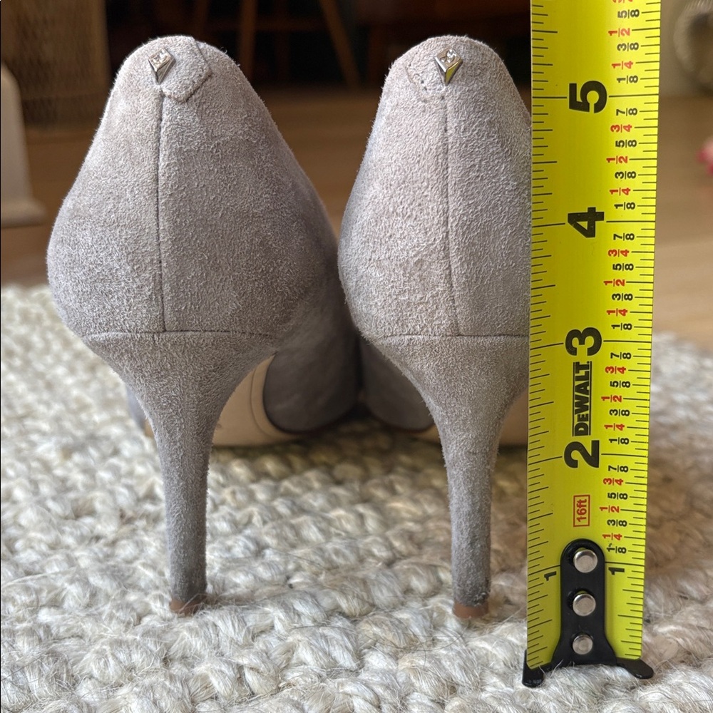 Sam Edelman Light Gray Suede Pointed-Toe Pumps - Picture 5 of 5